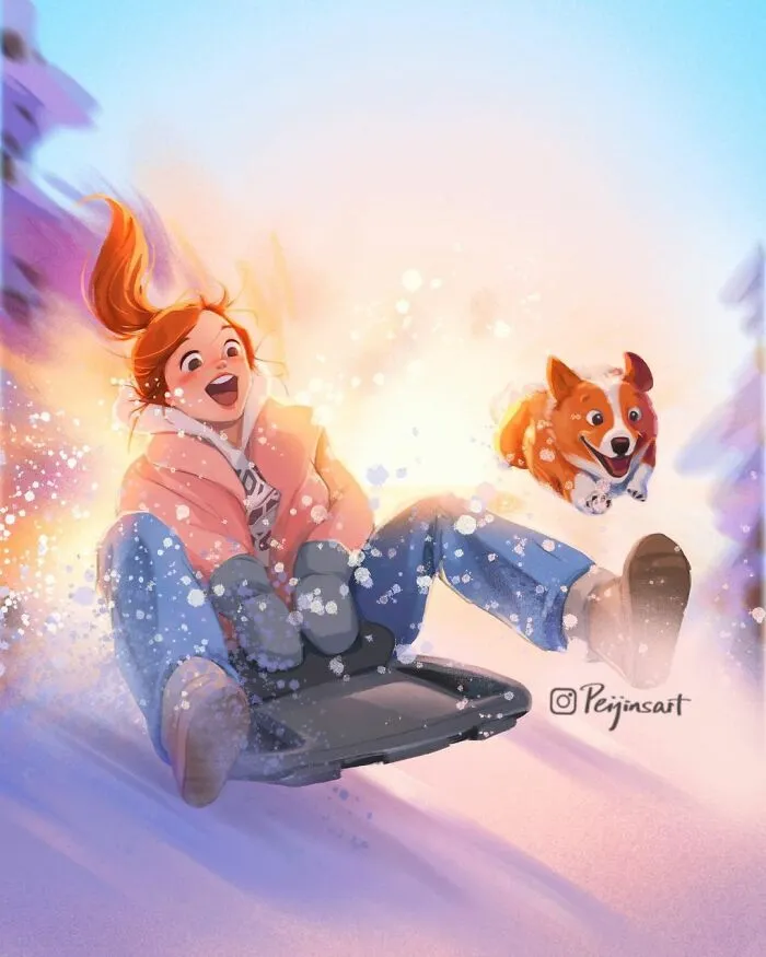 Artist Illustrates How Doing Anything Is Much Better When There Are Animals Around (29 Pics)