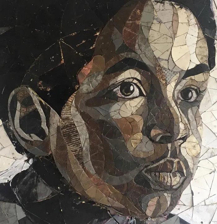 British Artist Crafts 19 Mosaic Portraits Of Real People Using Metal Scraps Found In Streets And Junkyards