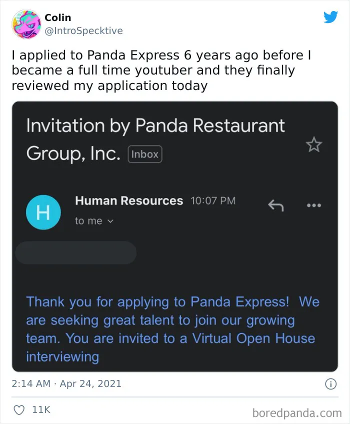 Application Was So Good, Took Them 6 Years To Read It!