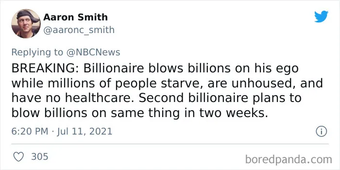 'They Could End World Hunger But Instead They Race For Space': 30 Of The Most Honest Reactions To The Billionaire Space Race