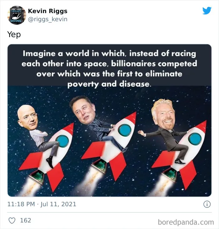 'They Could End World Hunger But Instead They Race For Space': 30 Of The Most Honest Reactions To The Billionaire Space Race