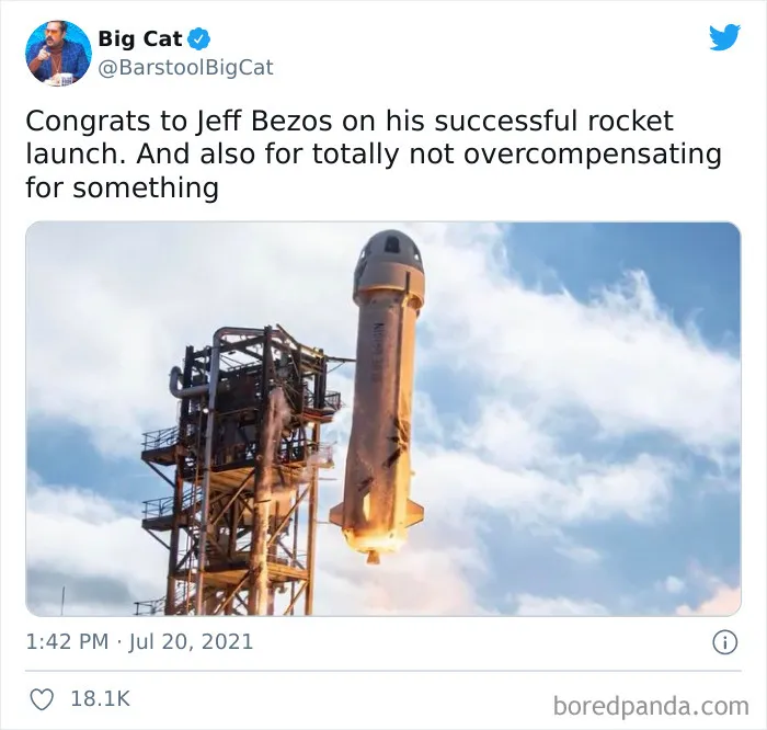 Bezos' Space Launch Turned Into A Massive Joke Online, Here Are 40 Of The Best Jokes And Memes