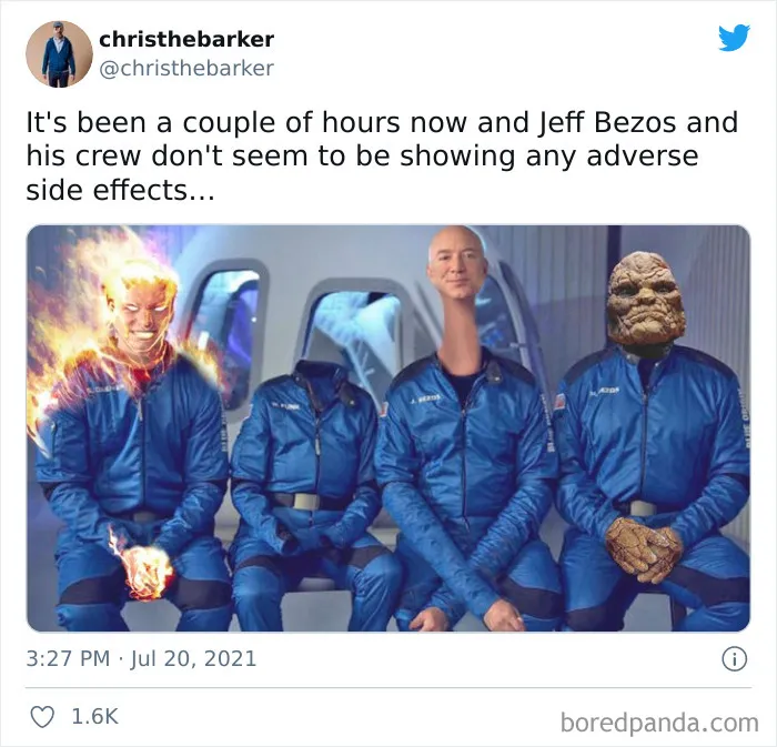 Bezos' Space Launch Turned Into A Massive Joke Online, Here Are 40 Of The Best Jokes And Memes