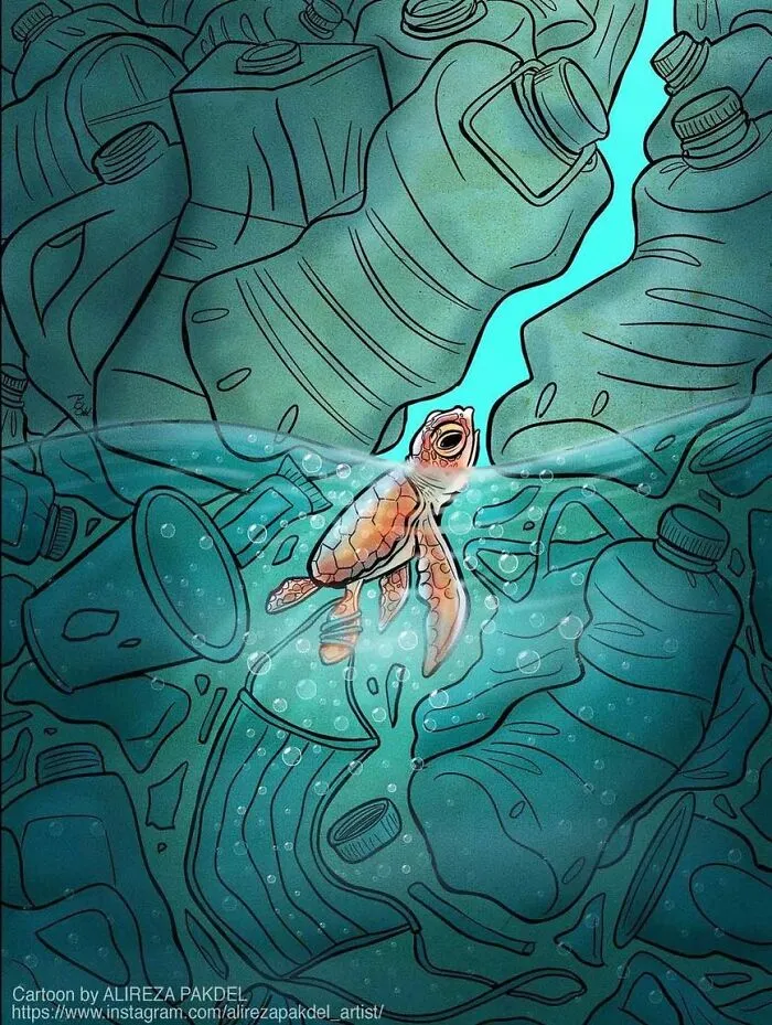 Este artista lanza una mirada crítica a la sociedad moderna y llama la atención sobre los problemas del mundo actual con sus ilustraciones que invitan a la reflexión