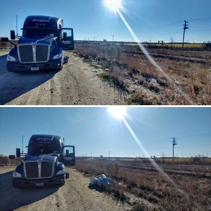 As A Truck Driver I Am So Tired Of Seeing Garbage Everywhere Left By Other Drivers. So I Decided To Be The Change That I Wanted To See In The World