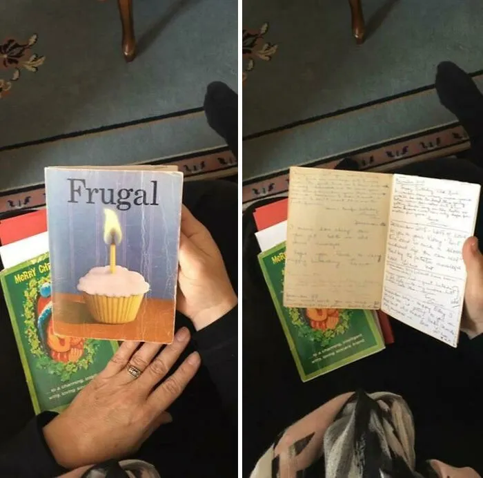 My Wife’s Great Aunt Has Been Saving On A Birthday Card For 35 Years With Her Friend As They Just Send Each Other The Same Card Back And Forth To Each Other Every Year. How Cool Is The Card And The Story That It Has Created?