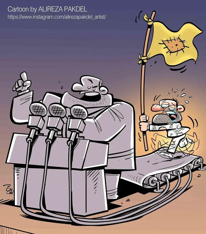 Este artista lanza una mirada crítica a la sociedad moderna y llama la atención sobre los problemas del mundo actual con sus ilustraciones que invitan a la reflexión