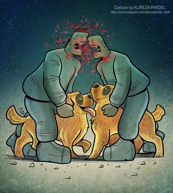 Este artista lanza una mirada crítica a la sociedad moderna y llama la atención sobre los problemas del mundo actual con sus ilustraciones que invitan a la reflexión