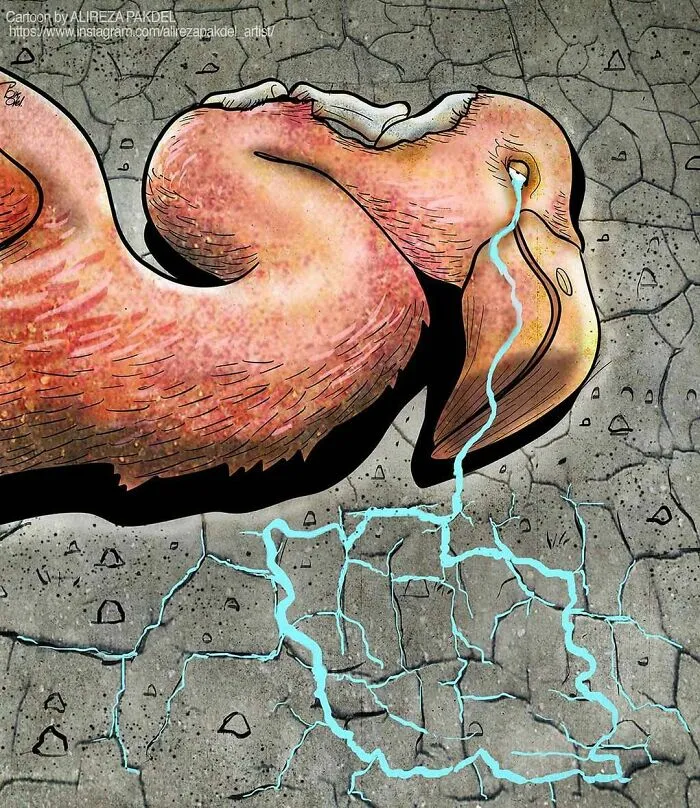 Este artista lanza una mirada crítica a la sociedad moderna y llama la atención sobre los problemas del mundo actual con sus ilustraciones que invitan a la reflexión
