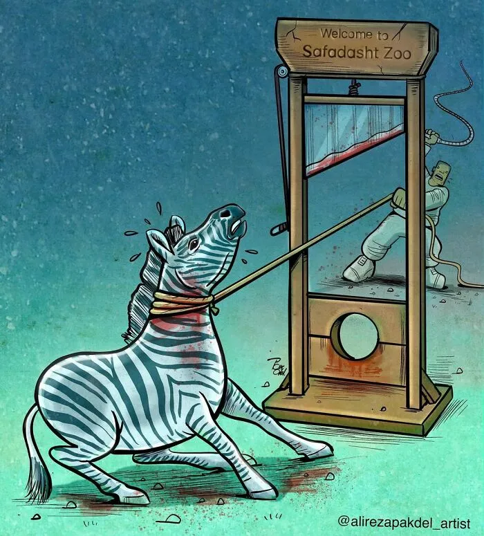 Este artista lanza una mirada crítica a la sociedad moderna y llama la atención sobre los problemas del mundo actual con sus ilustraciones que invitan a la reflexión