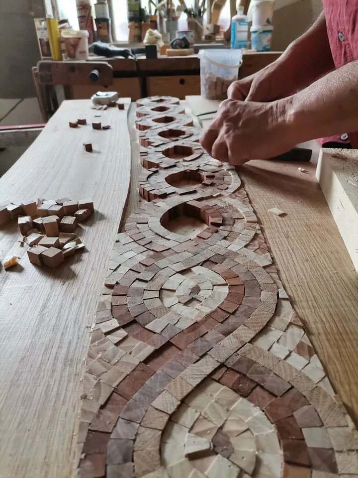 We Made Unique Handmade Tables With Over 1000 Pieces Of Wood And 160 Hours Of Manual Labor