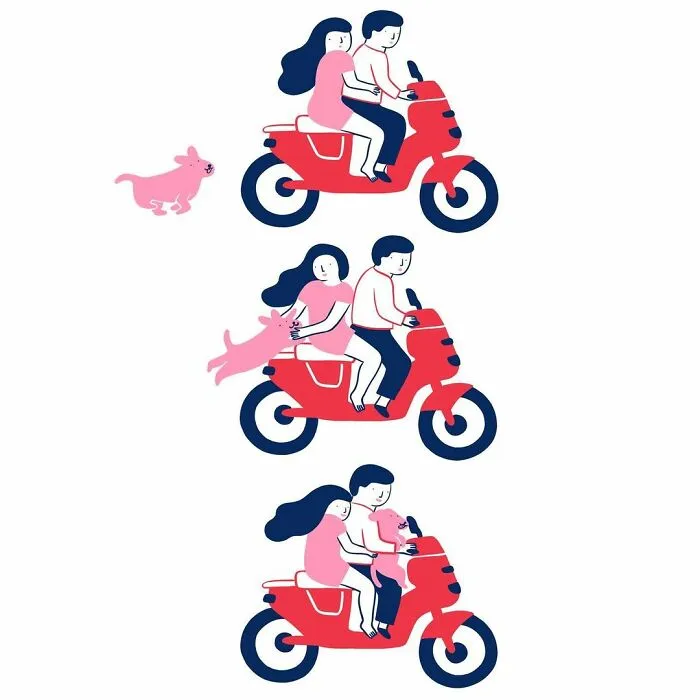 Artist Expresses Her Love For Cats And Dogs In Adorable Minimalist Illustrations (36 Pics)