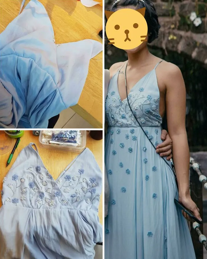 Beaded And Appliqued This Rust-Stained Dress And Wore It To A Wedding
