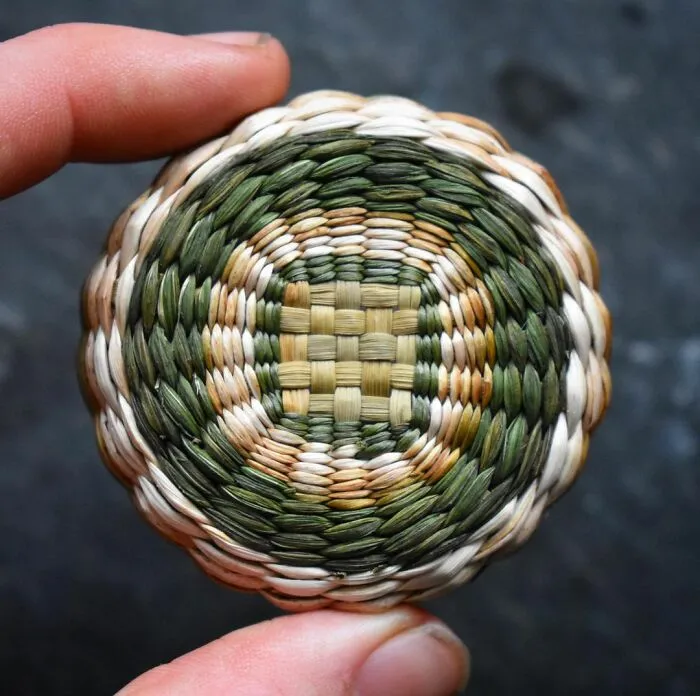 Self-Taught Artist Transforms Leaves And Weeds Into 30 Mini Hand-Woven Baskets