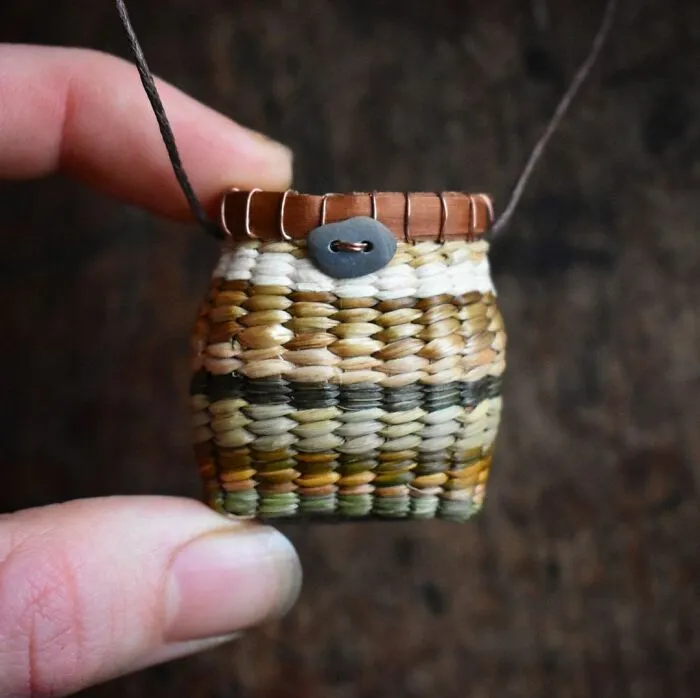 Self-Taught Artist Transforms Leaves And Weeds Into 30 Mini Hand-Woven Baskets