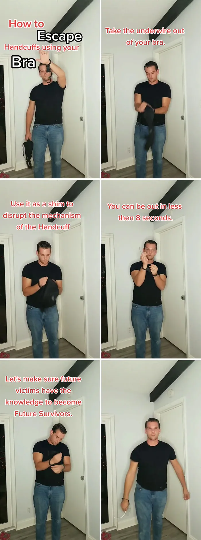 How To Escape Handcuffs Using Your Bra