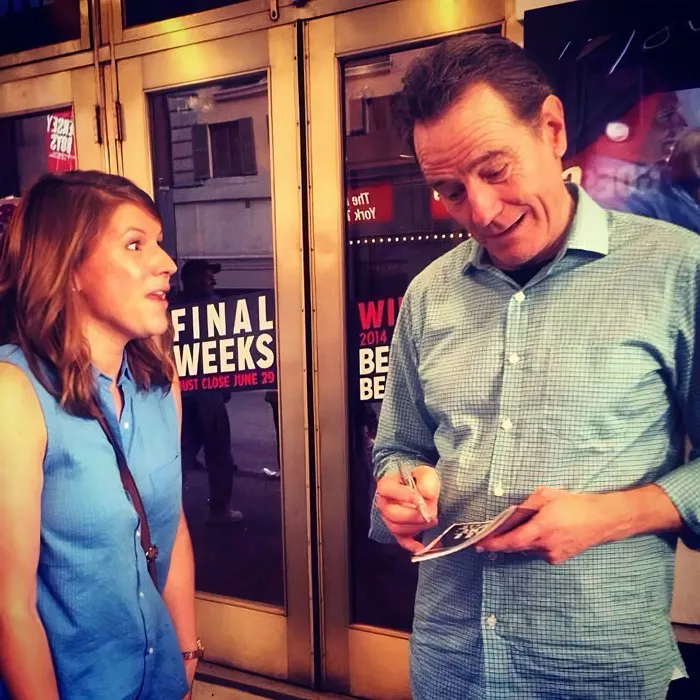 La cara de mi amiga cuando conoció a Bryan Cranston...