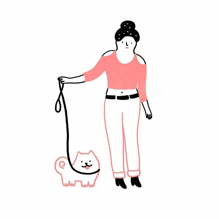 Artist Expresses Her Love For Cats And Dogs In Adorable Minimalist Illustrations (36 Pics)