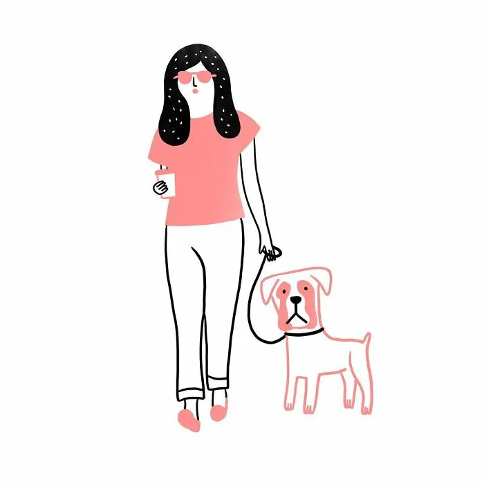 Artist Expresses Her Love For Cats And Dogs In Adorable Minimalist Illustrations (36 Pics)