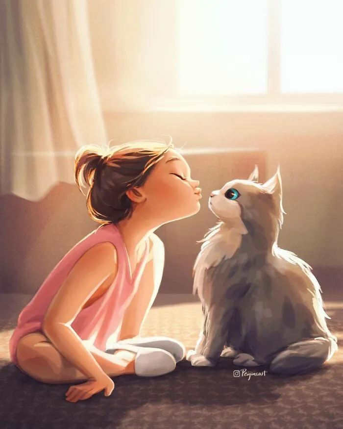 Artist Illustrates How Doing Anything Is Much Better When There Are Animals Around (29 Pics)