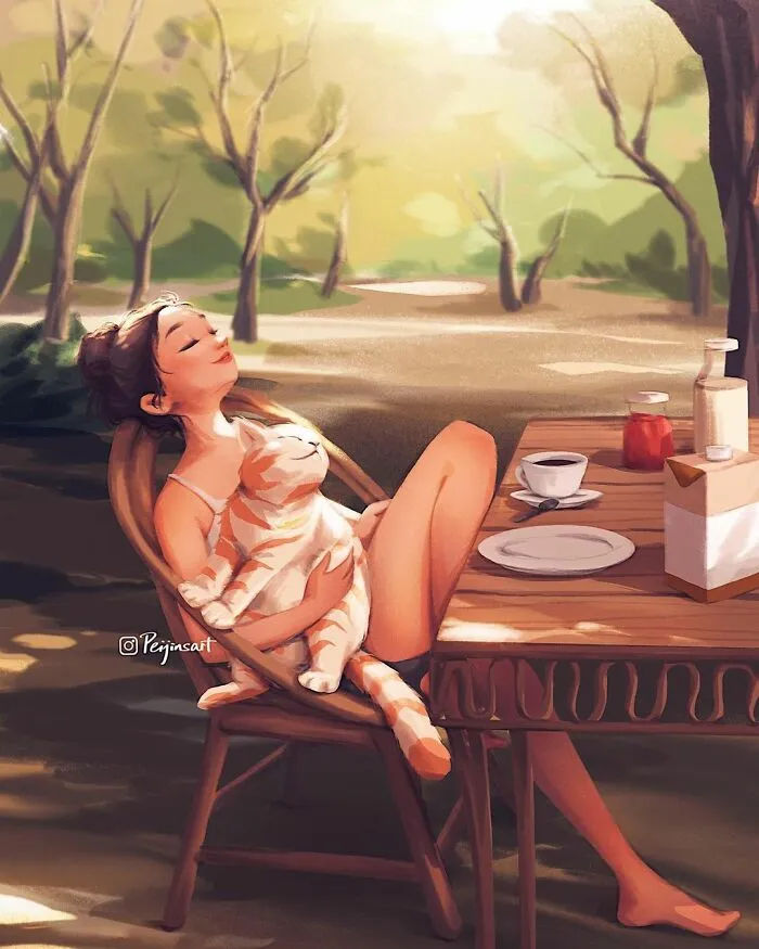 Artist Illustrates How Doing Anything Is Much Better When There Are Animals Around (29 Pics)