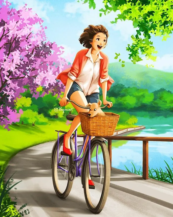Artist Illustrates How Doing Anything Is Much Better When There Are Animals Around (29 Pics)