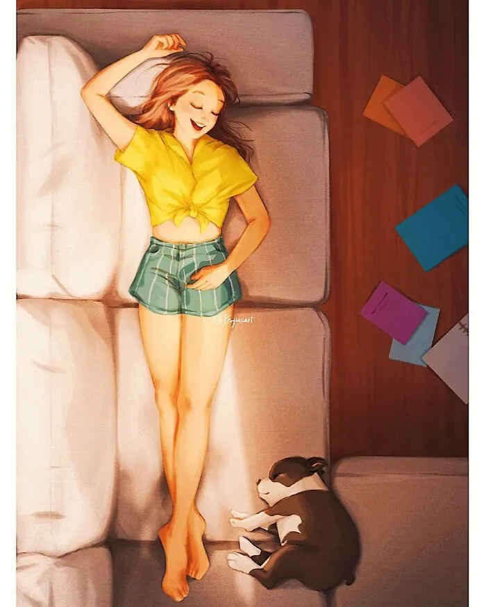 Artist Illustrates How Doing Anything Is Much Better When There Are Animals Around (29 Pics)