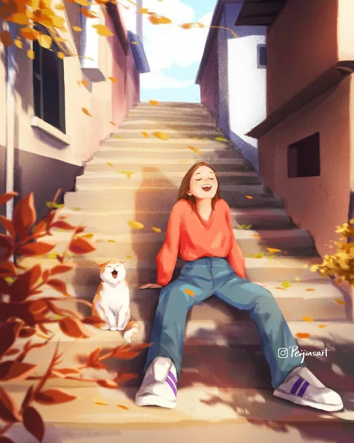 Artist Illustrates How Doing Anything Is Much Better When There Are Animals Around (29 Pics)