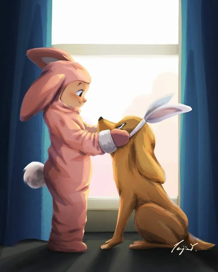 Artist Illustrates How Doing Anything Is Much Better When There Are Animals Around (29 Pics)