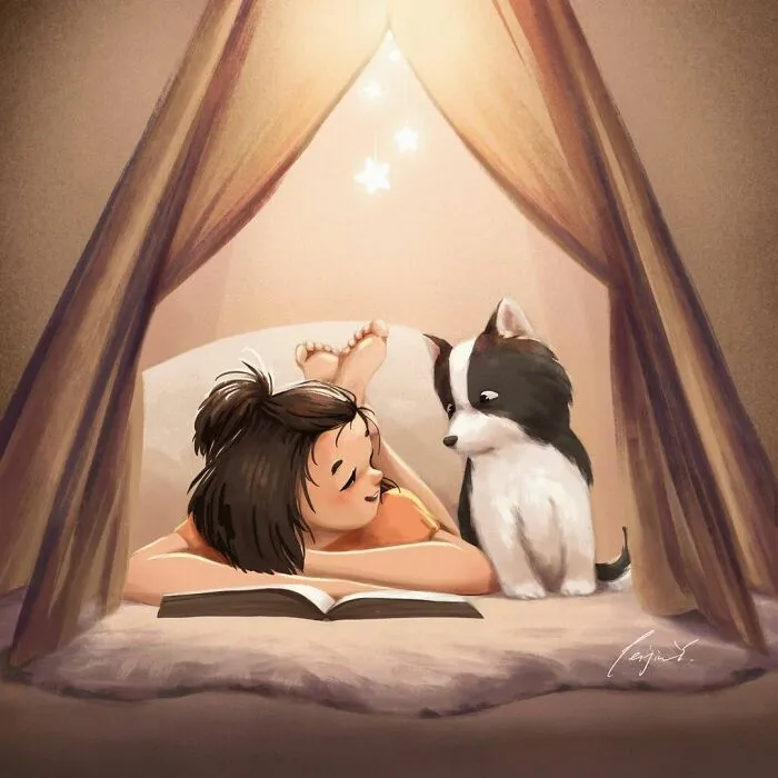 Artist Illustrates How Doing Anything Is Much Better When There Are Animals Around (29 Pics)