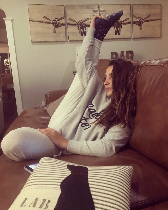 I Know I Am Not The Only Gymnast Who Sometimes Watches TV Like This