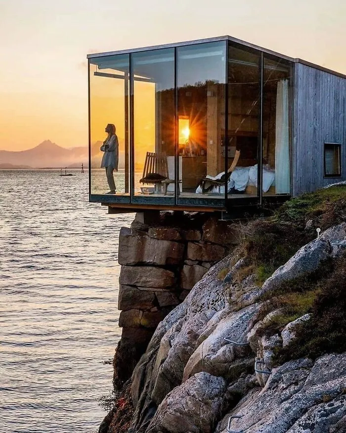 The Perfect Spot For A Saturday ! Have A Great Weekend Manshausen_island In Leinesfjord, Norway
