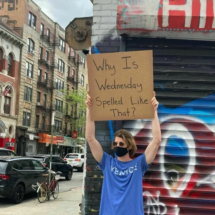 Dude Keeps Protesting Annoying Everyday Things With Funny Signs (35 New Pics)