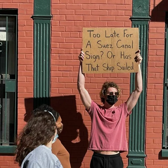 Dude Keeps Protesting Annoying Everyday Things With Funny Signs (35 New Pics)