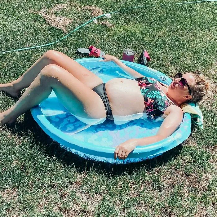 Embarazada en una ola de calor