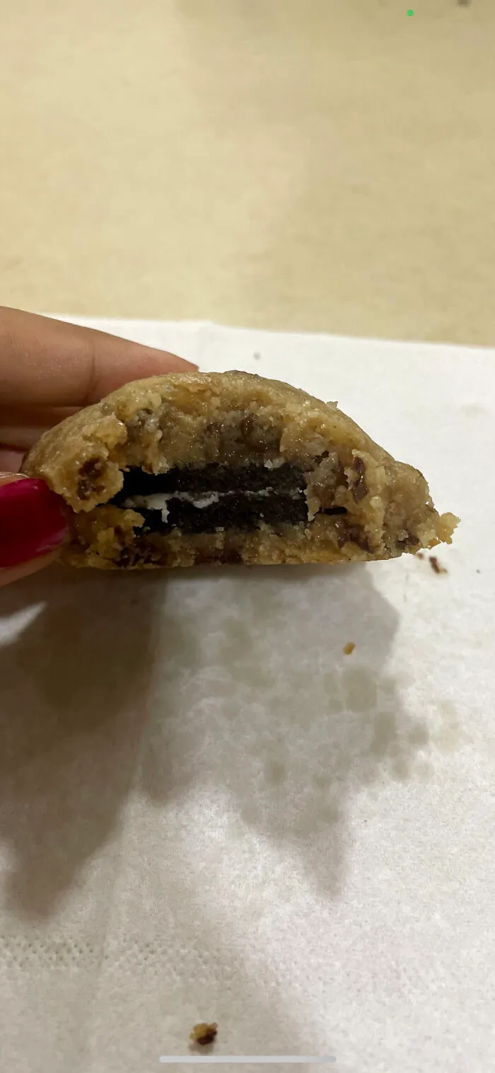 Me And My Big Sister Bake Chocolate Chip Cookies With Oreos Inside Them