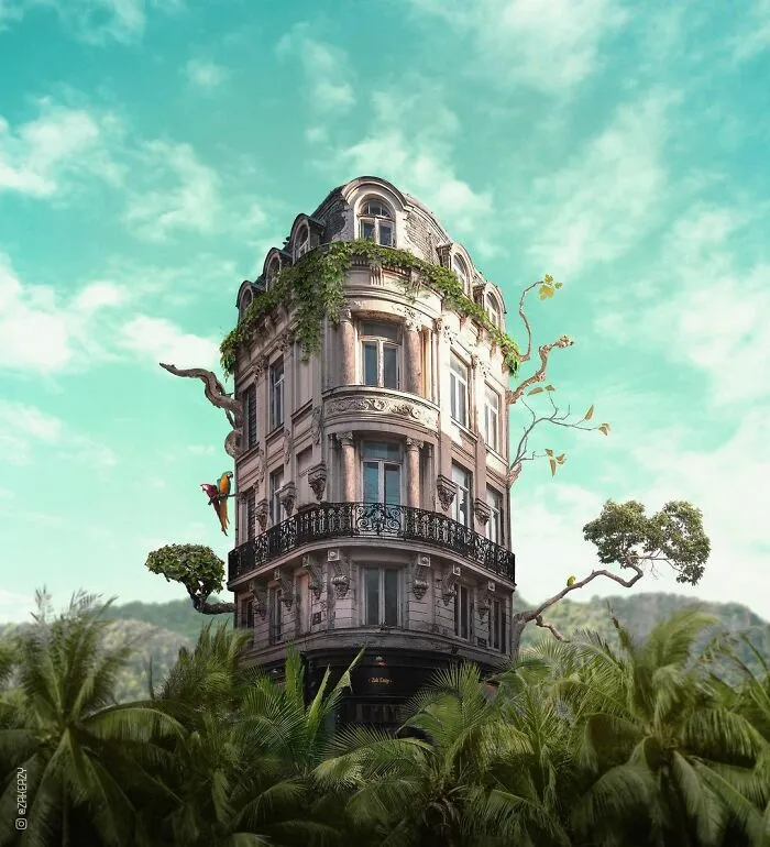 Digital Artist Creates Magical And Surreal Images From Architecture And Fragments Of Nature (55 Pics)