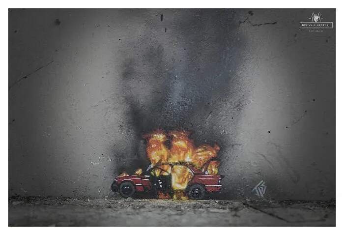 Burning Car, By JPS