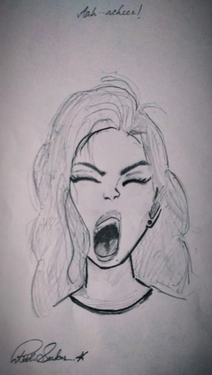 What?? That's How I Look When About To Sneeze😂😁 (This Sketch Is Mine But, Took Reference From Pinterest)