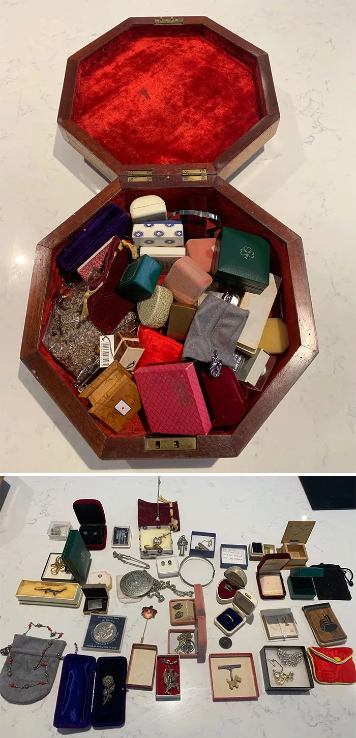 Well I Got It Open And Here Are The Contents Of The Octagonal Sewing Box