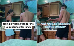 Folks Online Are Obsessed With This American Woman Trolling Her Italian Husband By Breaking Unspoken "Italian Rules" (12 Situations)