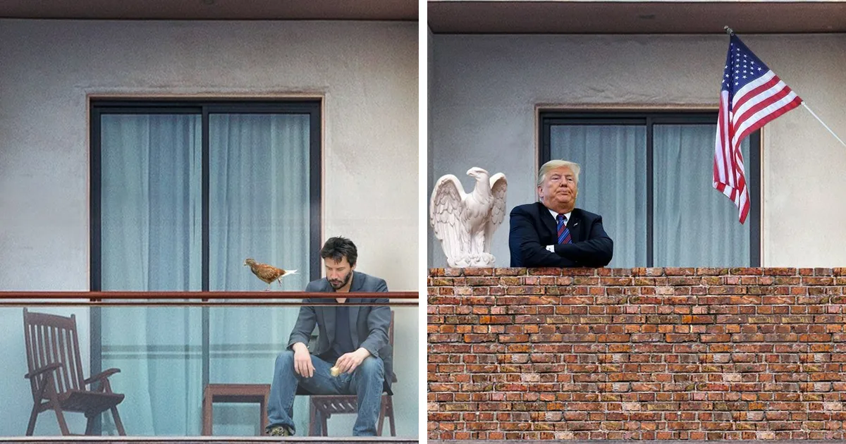Este artista editó 30 memes con photoshop para que convivan en un complejo de apartamentos