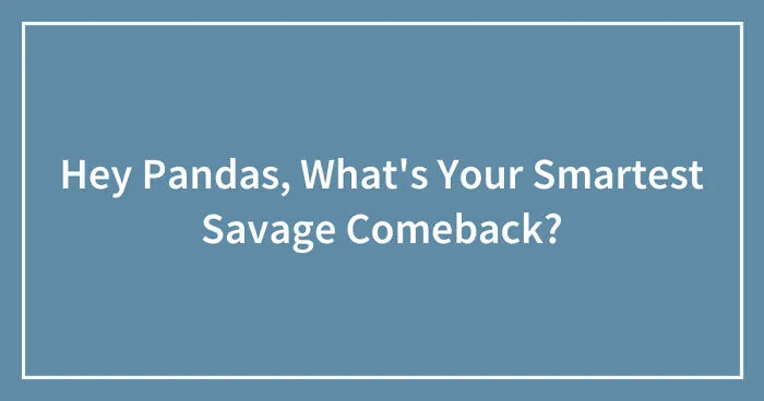Hey Pandas, What's Your Smartest Savage Comeback? (Closed)