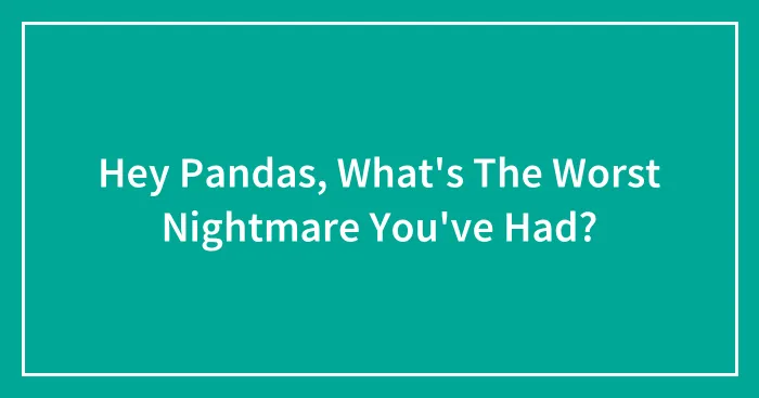 Hey Pandas, What's The Worst Nightmare You've Had?