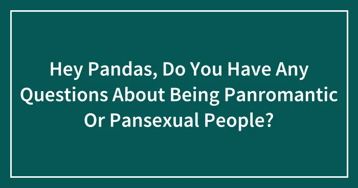Hey Pandas, Do You Have Any Questions About Being Panromantic Or Pansexual People? (Closed)