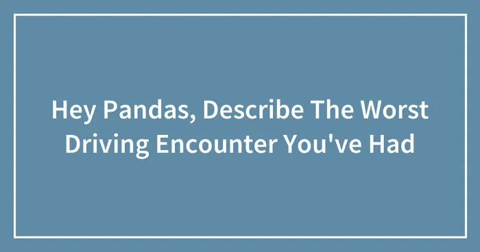 Hey Pandas, Describe The Worst Driving Encounter You've Had (Closed)