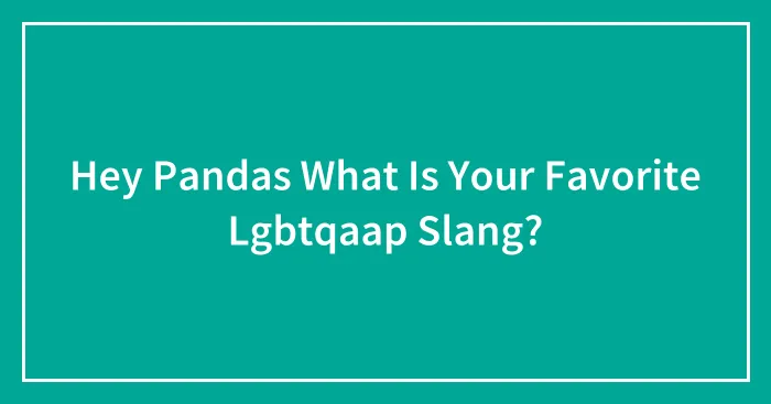 Hey Pandas What Is Your Favorite Lgbtqaap Slang?