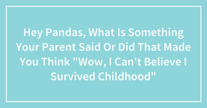 Hey Pandas, What Is Something Your Parent Said Or Did That Made You Think "Wow, I Can't Believe I Survived Childhood" (Closed)
