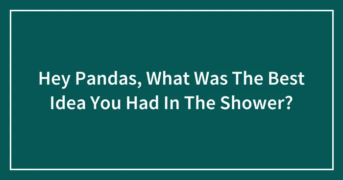 Hey Pandas, What Was The Best Idea You Had In The Shower? (Closed)