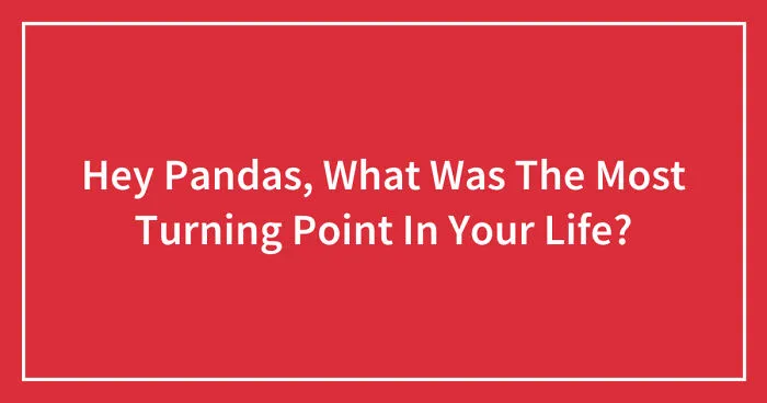 Hey Pandas, What Was The Biggest Turning Point In Your Life? (Closed)